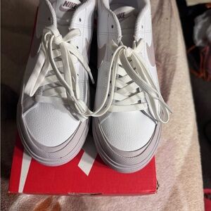 Nike White and Light Gray Sneakers